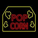 Red Popcorn Logo With Border Handmade Art Neon Sign