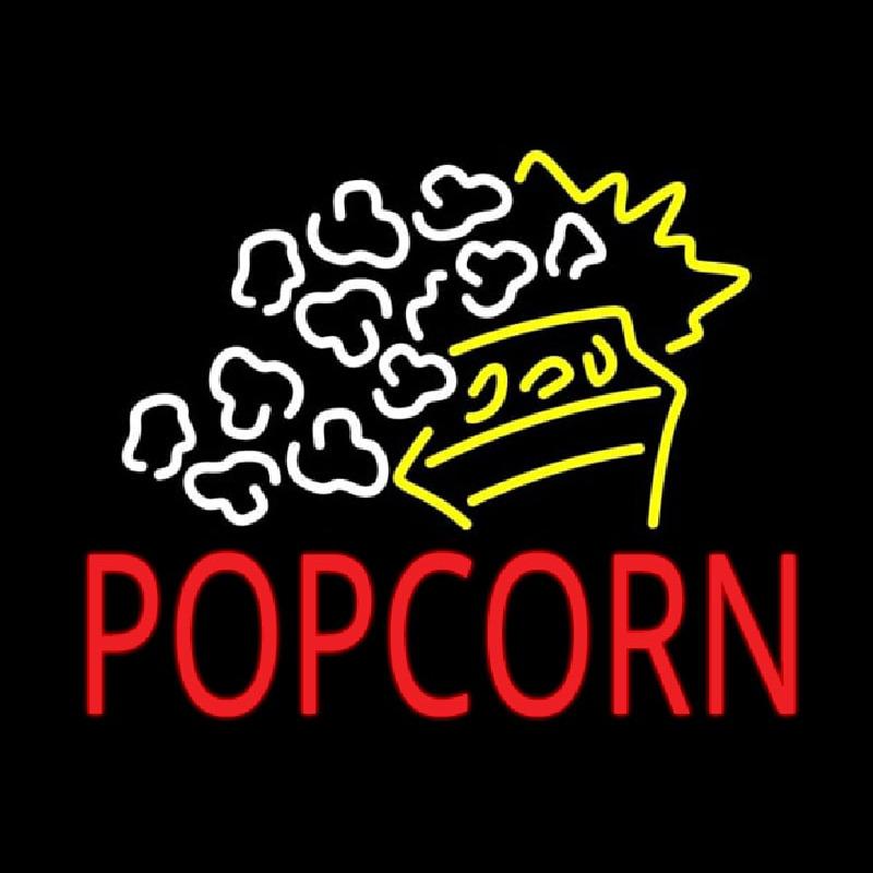 Red Popcorn With Logo Handmade Art Neon Sign