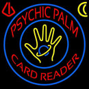 Red Psychic Palm Card Reader Blue Circle Handmade Art Neon Sign