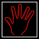 Red Psychic Palm With White Border Handmade Art Neon Sign
