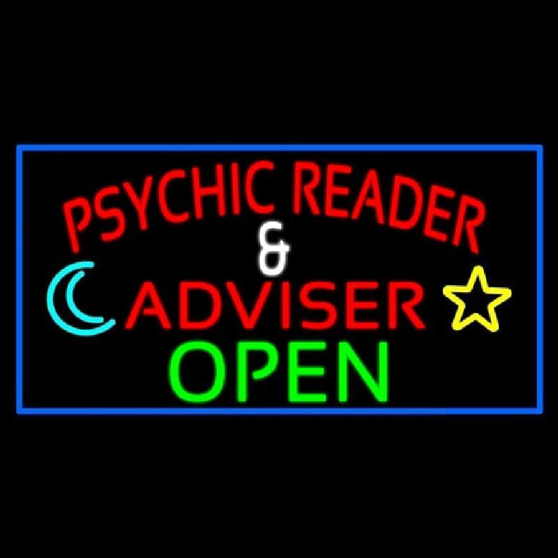 Red Psychic Reader And Advisor With Open Handmade Art Neon Sign