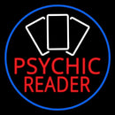 Red Psychic Reader White Cards And Blue Border Handmade Art Neon Sign