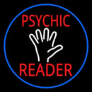 Red Psychic Reader White Palm And Blue Border Handmade Art Neon Sign