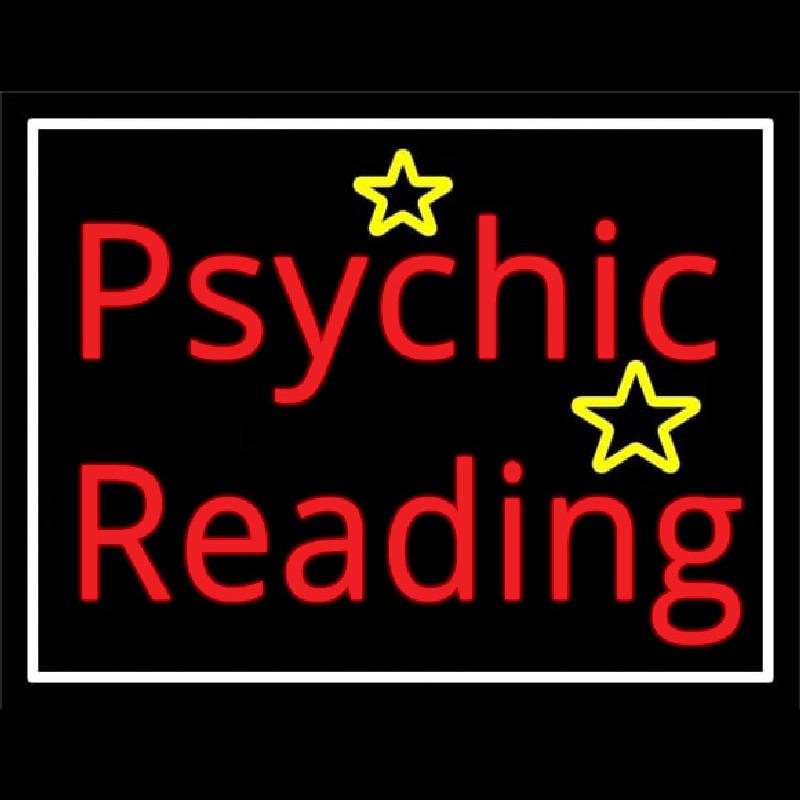 Red Psychic Reading With Stars Handmade Art Neon Sign