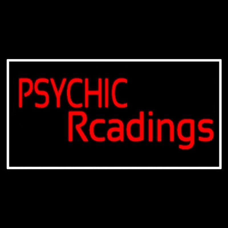 Red Psychic Readings And Blue Border Handmade Art Neon Sign