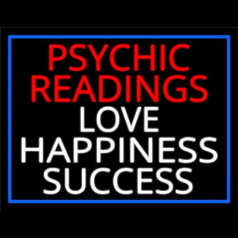 Red Psychic Readings And Love Happiness With Border Success Handmade Art Neon Sign