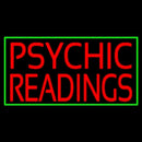 Red Psychic Readings Green Border Handmade Art Neon Sign