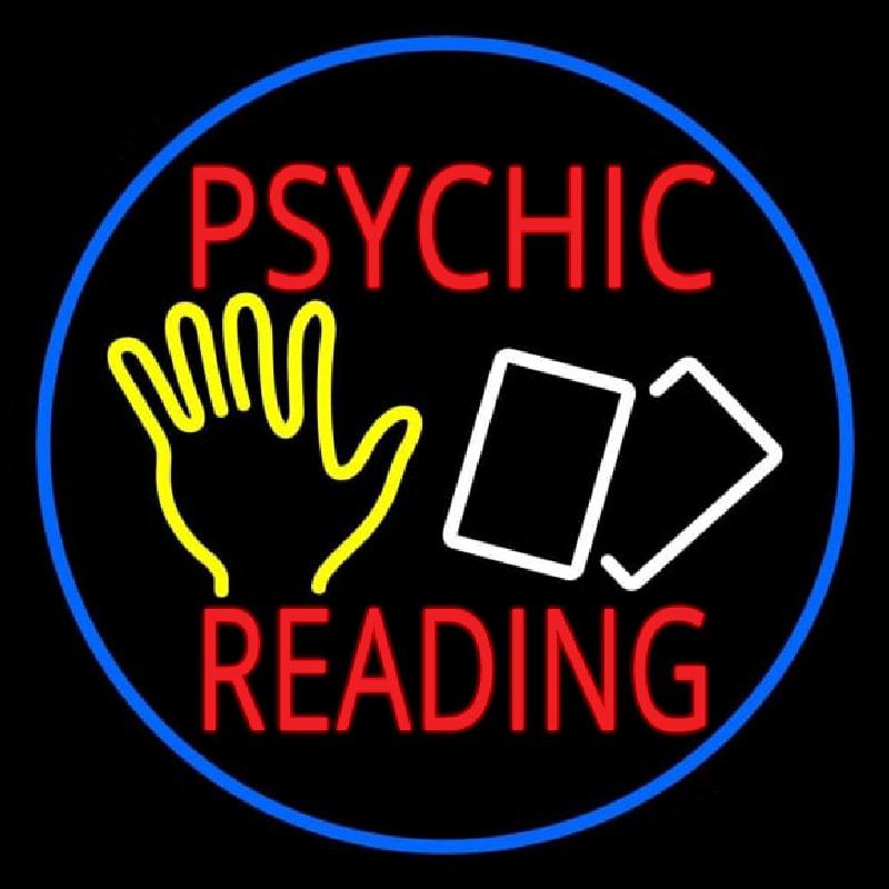 Red Psychic Readings With Logo And Border Handmade Art Neon Sign