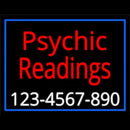 Red Psychic Readings With White Phone Number Handmade Art Neon Sign