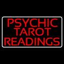 Red Psychic Tarot Readings Block With Border Handmade Art Neon Sign