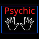 Red Psychic White Palms And Blue Border Handmade Art Neon Sign