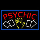 Red Psychic With Logo And Blue Border Handmade Art Neon Sign