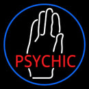 Red Psychic With White Palm Blue Border Handmade Art Neon Sign