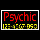 Red Psychic With Yellow Phone Number Handmade Art Neon Sign