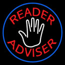 Red Reader Advisor And White Palm Blue Border Handmade Art Neon Sign