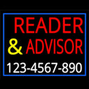 Red Reader Advisor With White Phone Number Handmade Art Neon Sign
