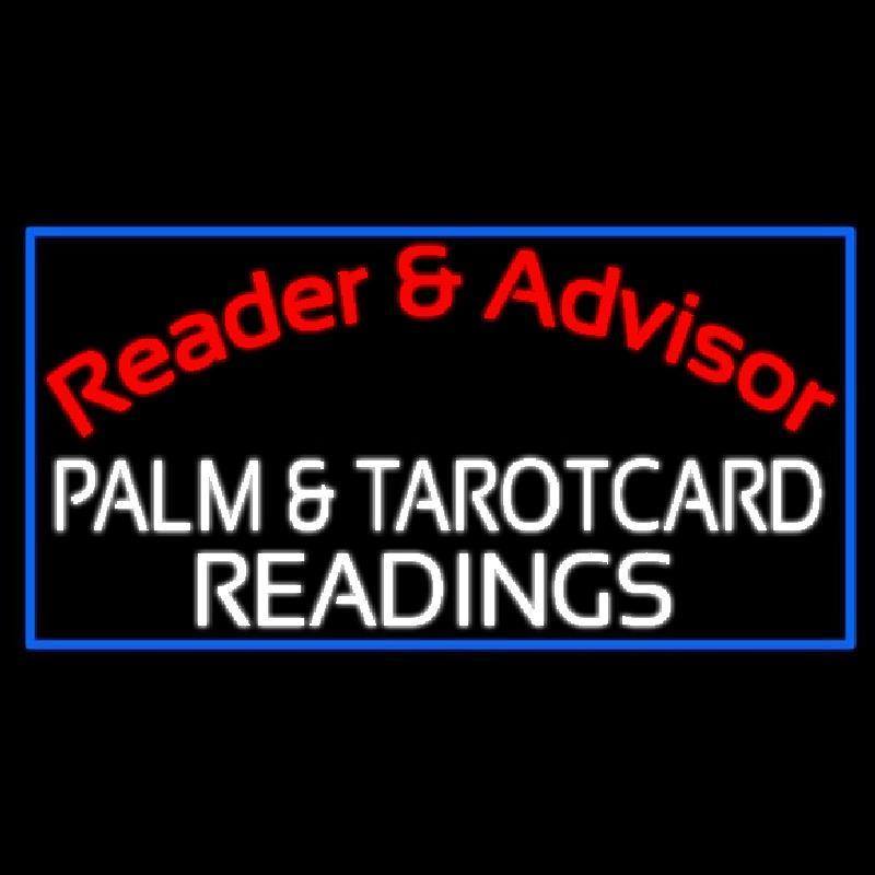 Red Reader And Advisor White Palm And Tarot Card Readings Handmade Art Neon Sign