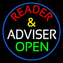 Red Reader And White Advisor Green Open With Blue Border Handmade Art Neon Sign