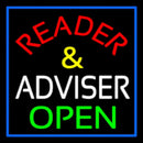 Red Reader And White Advisor Open Handmade Art Neon Sign