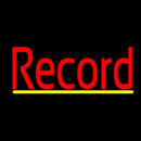 Red Record Cursive Yellow Line 2 Handmade Art Neon Sign