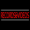 Red Records And Video Block White Line 1 Handmade Art Neon Sign