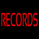 Red Records Block Handmade Art Neon Sign