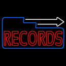 Red Records Block With White Arrow 3 Handmade Art Neon Sign