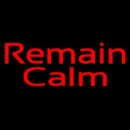 Red Remain Calm Handmade Art Neon Sign