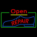 Red Repair Shoe Logo Open Handmade Art Neon Sign