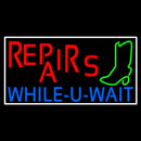 Red Repairs Blue While You Wait Handmade Art Neon Sign