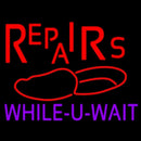Red Repairs Purple While You Wait Handmade Art Neon Sign