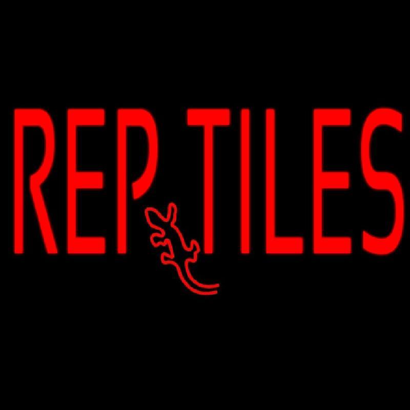 Red Reptiles Block 2 Handmade Art Neon Sign