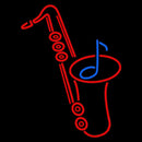 Red Saxophone Logo 1 Handmade Art Neon Sign