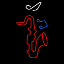 Red Saxophone With Musical Notes 1 Handmade Art Neon Sign