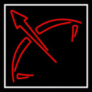 Red Sagittarius Logo White Border Handmade Art Neon Sign