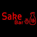 Red Sake Bar With Bottle And Glass Handmade Art Neon Sign