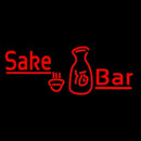 Red Sake Bar With Bottle And Glass Handmade Art Neon Sign