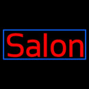 Red Salon With Blue Border Handmade Art Neon Sign