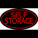 Red Self Storage Oval Handmade Art Neon Sign
