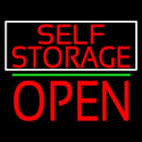 Red Self Storage White Border Open 1 Handmade Art Neon Sign