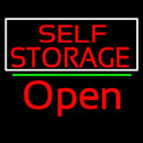 Red Self Storage White Border Open 2 Handmade Art Neon Sign