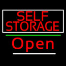 Red Self Storage White Border Open 3 Handmade Art Neon Sign