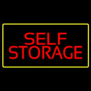 Red Self Storage Yellow Rectangle Handmade Art Neon Sign