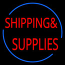 Red Shipping Supplies With Circle Handmade Art Neon Sign