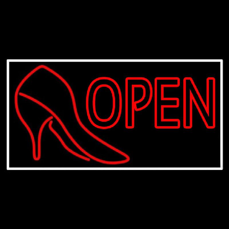 Red Shoe Open Handmade Art Neon Sign