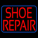 Red Shoe Repair Blue Border Handmade Art Neon Sign