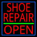 Red Shoe Repair Open Handmade Art Neon Sign
