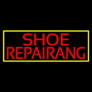 Red Shoe Repairing With Border Handmade Art Neon Sign
