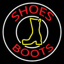 Red Shoes Boots White Border Handmade Art Neon Sign