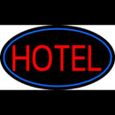 Red Simple Hotel With Blue Border Handmade Art Neon Sign